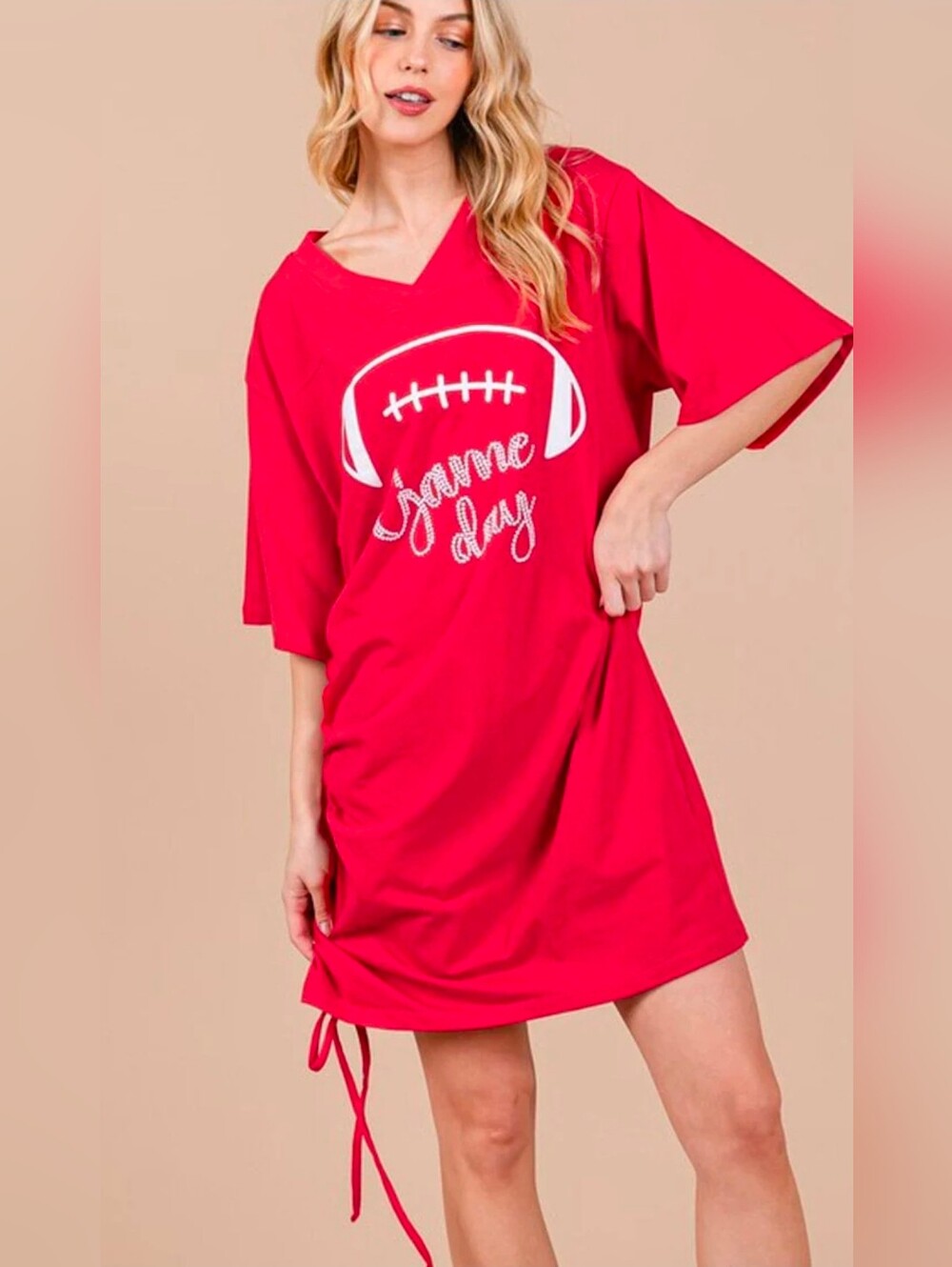 Red 'Game Day' Football Graphic Tee Dress